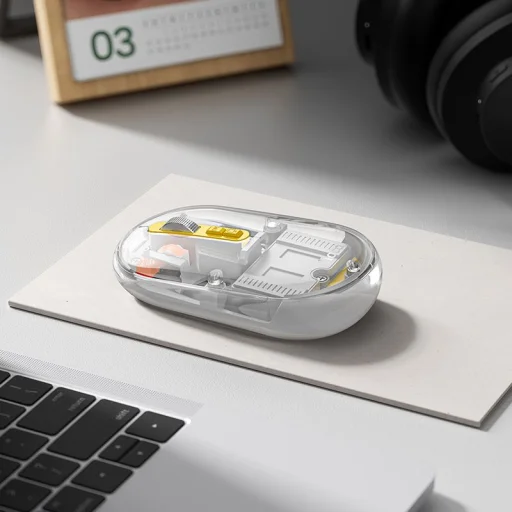 HOCO számítógépes vezeték nélküli egér kétmódú CSENDES 2,4G 1600 dpi GM35 fehér - 3