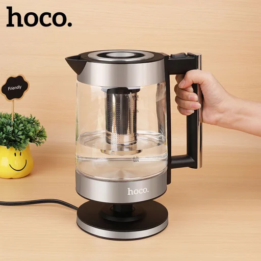 Hoco 1,8L HA01A elektromos vízforraló bór üveg / rozsdamentes acél - 9