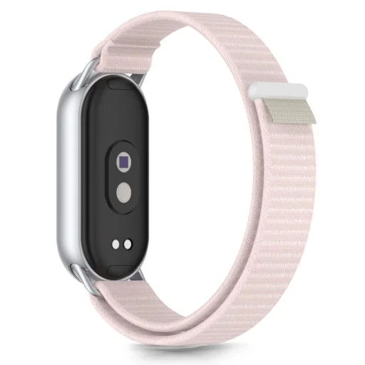 Tech-protect Nylon Stripe Xiaomi Smart Band 8 / 9 / 10 / Nfc Rózsaszín/szürke szíj - 2