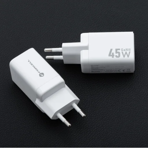 FORCELL F-ENERGY Mini GaN III VT-36B utazó töltő 2 x Type C aljzattal, PD QC4.0 45W fehér - 3