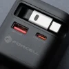 FORCELL F-ENERGY GaN III VT-R7 utazótöltő visszahúzható kábellel, 1x USB-C és 1x USB-A töltőporttal PD QC4.0 3A 70W szürke thumbnail