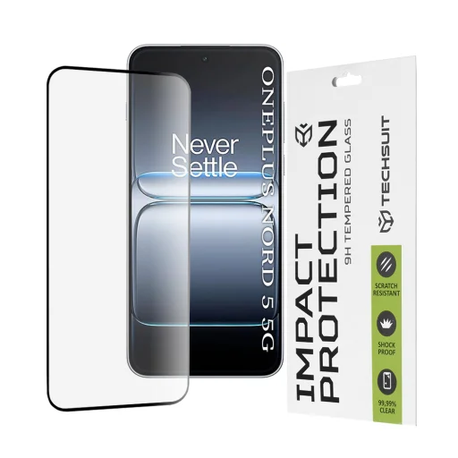  Techsuit - 111D Teljes Fedezet / Teljes Ragasztású Üveg - OnePlus Nord 5 - Fekete üvegfólia - 1