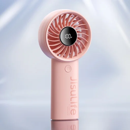 Jisulife Kézi Ventilátor Life4 5000mAh Hordozható USB Ventilátor - Rózsaszín - 7
