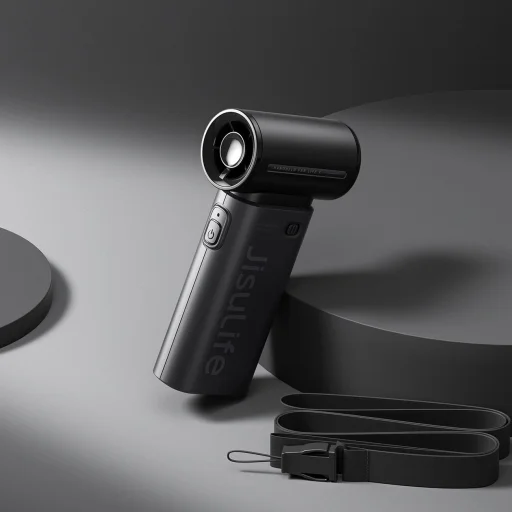 Jisulife Kézi Ventilátor Life9 3600mAh Hordozható USB Ventilátor - Fekete - 4