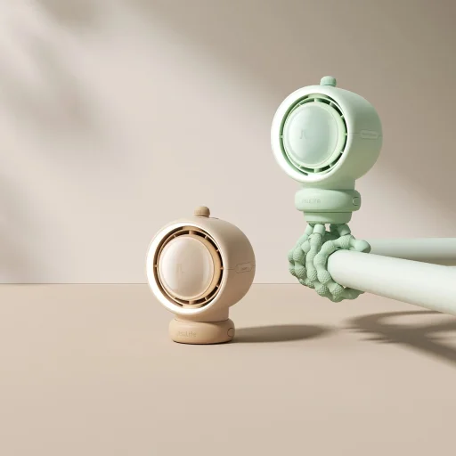 Jisulife Babakocsi Ventilátor Life2S 5000mAh rugalmas lábakkal, asztalra, babakocsira, szűrővel - Zöld - 9