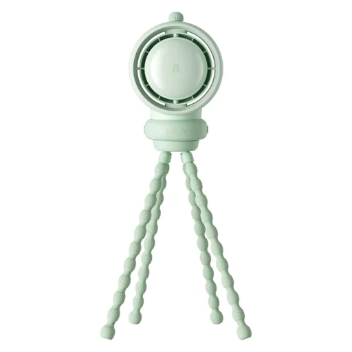 Jisulife Babakocsi Ventilátor Life2S 5000mAh rugalmas lábakkal, asztalra, babakocsira, szűrővel - Zöld - 1