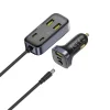 Baseus - Autós töltő BackseatPal L1 (C00081100121-00) - 3x USB, 3x Type-C, PD3.0, 110W, Gyors töltés + 1,5m hosszabbító kábel - Fekete - 2