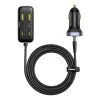 Baseus - Autós töltő BackseatPal L1 (C00081100121-00) - 3x USB, 3x Type-C, PD3.0, 110W, Gyors töltés + 1,5m hosszabbító kábel - Fekete