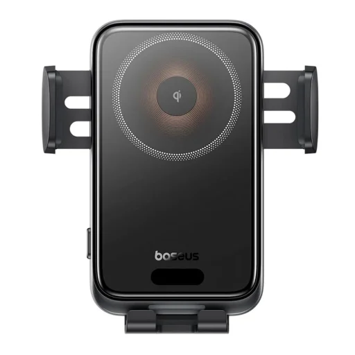 Baseus - Vezeték nélküli autós szellőzőrács tartó Wisdom Pro (C40381501123-00) - 15W, 360°, Automatikus tekercs igazítás, LED fény, 7.2 inch - Fekete - 3