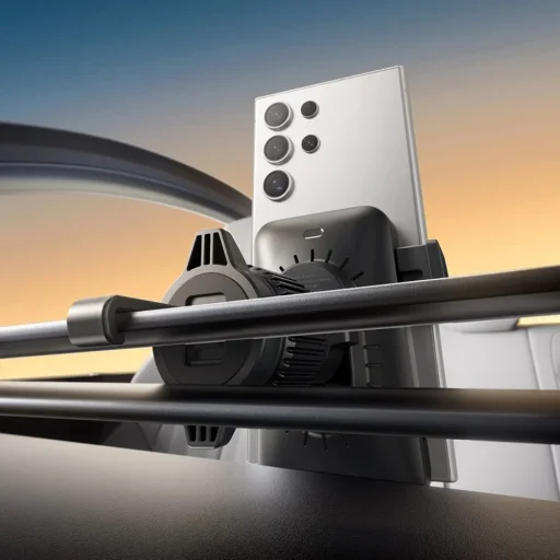 Baseus - Vezeték nélküli autós szellőzőrács tartó Wisdom Pro (C40381501123-00) - 15W, 360°, Automatikus tekercs igazítás, LED fény, 7.2 inch - Fekete - 4