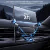 Baseus - Autós tartó (C40483401813-00) - Telefonhoz/Tablethez, bőr hatású borítás, kihúzható karok, automatikus rögzítés - Fekete Ezüst - 5