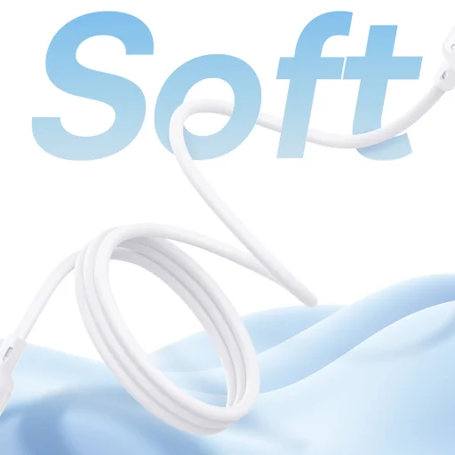 Baseus - PicoGo adatkábel (P10376800211-00) - Mágneses, Type-C to Type-C, 240W, Gyors töltés, 480Mbps, Szilikon, 1m - Fehér - 4