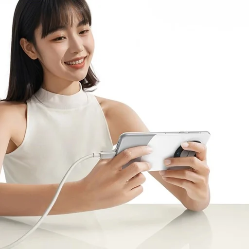 Baseus - Titanium adatkábel (P10378102G21-00) - USB-ről Type-C-re 100W, Gyors töltés, 480Mbps, Nejlon, 1m - Ezüst - 2