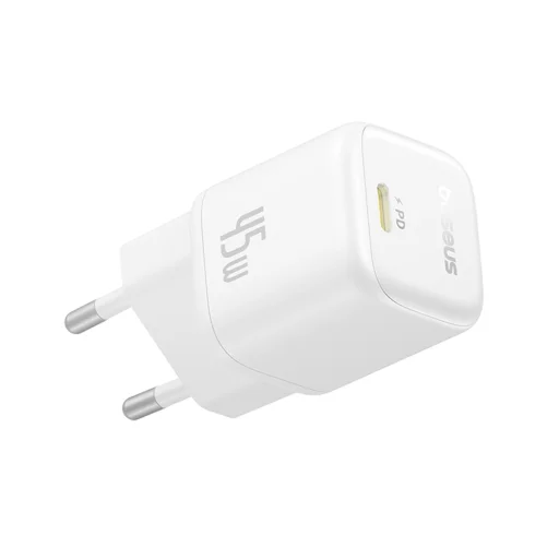 Baseus - Fali Töltő PicoGo (P10176800213-00) - GaN, Gyors Töltés, 45W, USB-C - Holdfehér - 3