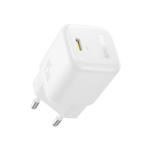 Baseus - Fali Töltő PicoGo (P10176800213-00) - GaN, Gyors Töltés, 45W, USB-C - Holdfehér - 1