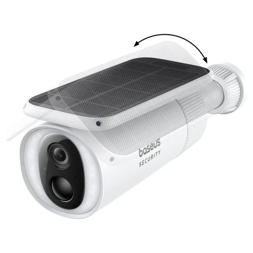 Baseus - Kültéri Biztonsági Kamera S1 (S0SW002130) - Napelemes, 2K, 8GB, Kétirányú Audio, Éjjellátó, 10.400mAh - Fehér - 3