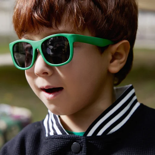 Techsuit - Polarizált napszemüveg (8306-C14) - csecsemőknek, négyzet alakú, pánttal - fekete/piros - 10