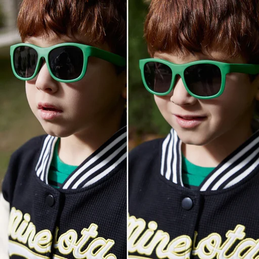 Techsuit - Polarizált napszemüveg (8306-C14) - csecsemőknek, négyzet alakú, pánttal - fekete/piros - 11