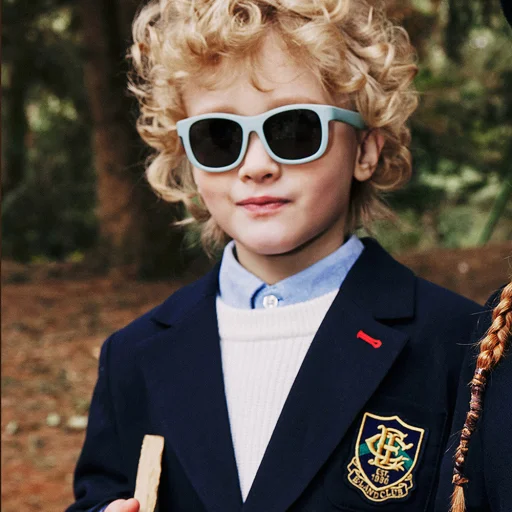 Techsuit - Polarizált napszemüveg (8306-C14) - csecsemőknek, négyzet alakú, pánttal - fekete/piros - 14