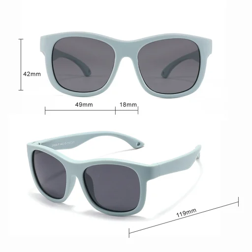 Techsuit - Polarizált napszemüveg (8306-C14) - csecsemőknek, négyzet alakú, pánttal - fekete/piros - 21