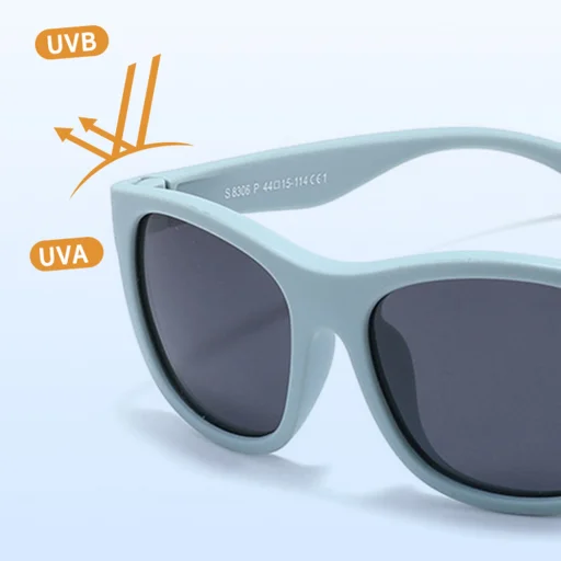 Techsuit - Polarizált napszemüveg (8306-C32) - babáknak, négyzet alakú - kék/rózsaszín - 5