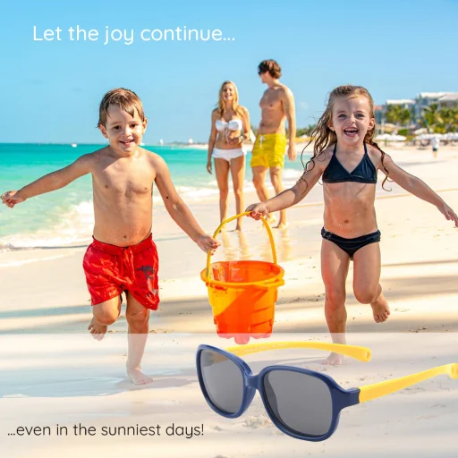 Techsuit - Polarizált napszemüveg (8192-C12) - babáknak - sötétkék / sárga - 2