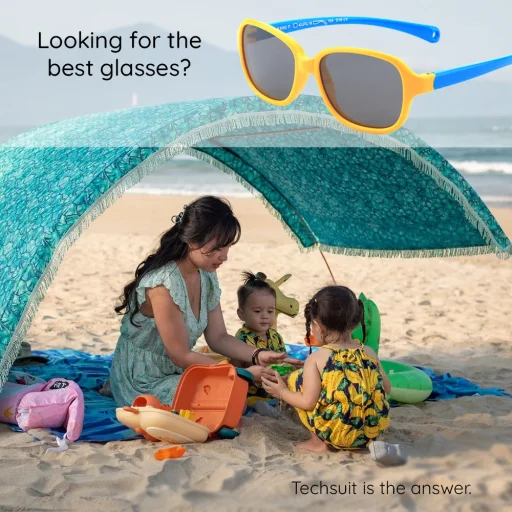 Techsuit - Polarizált napszemüveg (8192-C12) - babáknak - sötétkék / sárga - 3