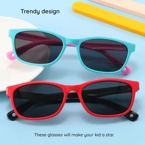 Techsuit - Polarizált napszemüveg (8260-C34) - 3-12 éves gyerekek számára - Lila / Ciánkék - 2