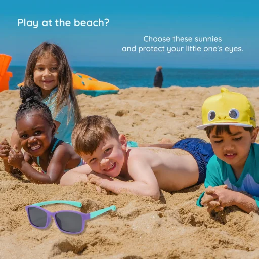 Techsuit - Polarizált napszemüveg (8260-C34) - 3-12 éves gyerekek számára - Lila / Ciánkék - 4