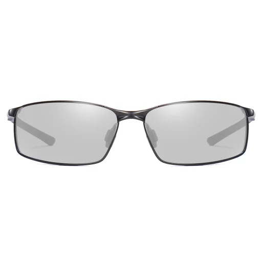 Techsuit - Polarizált napszemüveg (559) - férfiaknak, UV védelemmel és fém kerettel, téglalap alakú - Fekete / Fotokromatikus - 2