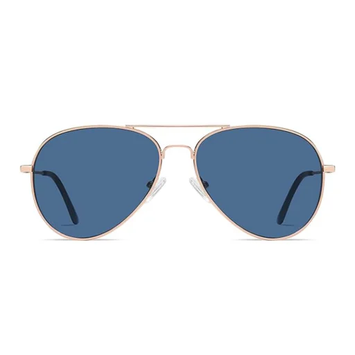 Techsuit - Napszemüveg (3025) - nőknek és férfiaknak, UV-védelemmel és fém kerettel - Rózsaarany / Kikötői kék - 2