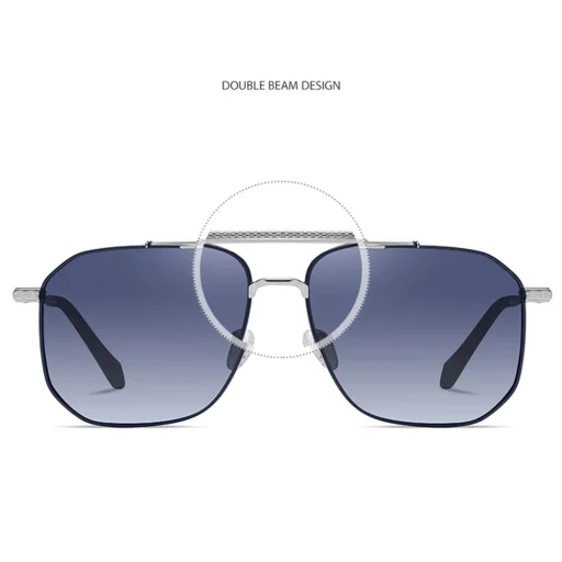 Techsuit - Polarizált napszemüveg (8538) - férfiaknak, UV-védelemmel, fém - rózsaarany / átmenetes lila - 6