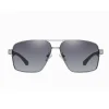 Techsuit - Polarizált napszemüveg (LM001) - Férfiaknak, UV védelemmel, alumínium ötvözet keret - Pisztoly szín / Fekete szürke - 2