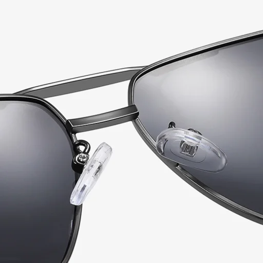 Techsuit - Polarizált napszemüveg (LM001) - férfiaknak, UV védelemmel, alumínium ötvözet keret - pisztoly szín / átmenetes - 6