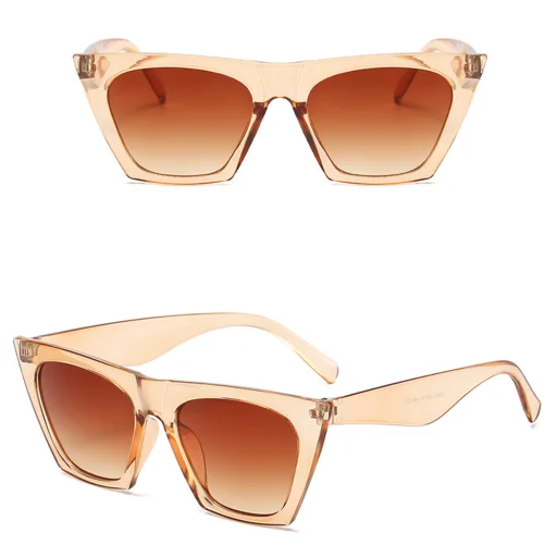 Techsuit - Női napszemüveg (5154), PC keret és lencse, Szögletes - Pezsgő / Barna - 2