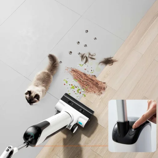 Egyszer kipróbált termék -  UWANT D100 17000Pa Álló Porszívó Felmosó Funkcióval és Töltőállomással - Fehér - 16