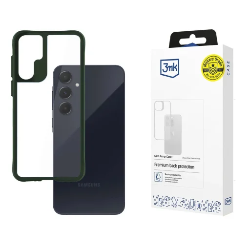 3mk Satin Armor Case+ Zöld Samsung Galaxy A55 5G tok - átlátszó - 1