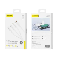 FONENG kábel XS01 3in1 3A 1.2M Fehér