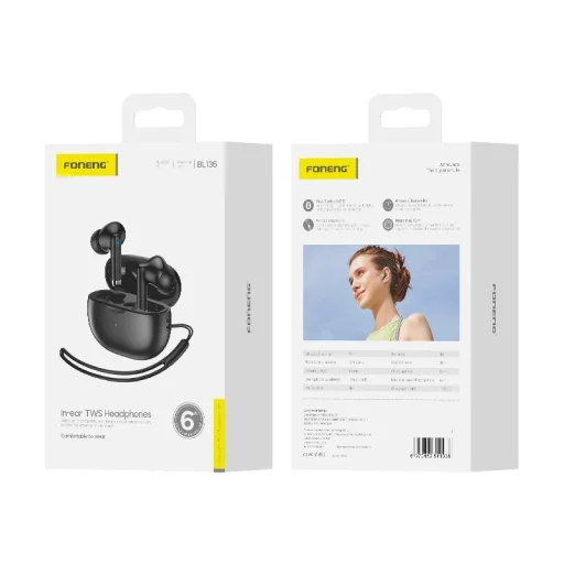 FONENG vezeték nélküli fülhallgató BL136 Fekete - 1