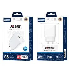JELLICO fali töltő C8 PD 20W 1xUSB-C Fehér