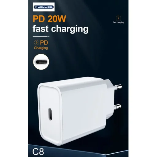 JELLICO fali töltő C8 PD 20W 1xUSB-C Fehér - 4
