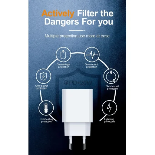 JELLICO fali töltő C8 PD 20W 1xUSB-C Fehér - 5