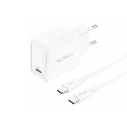 FONENG fali töltő EU55 GaN PD 20W 1xUSB-C + kábel USB-C - USB-C Fehér - 2