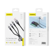 FONENG kábel X112 3in1 3A 1.2M Fekete