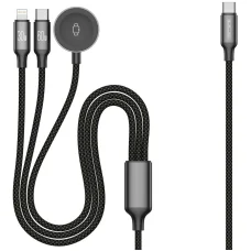 JELLICO kábel B25 3 az 1-ben (Apple Watch) 3.1A 1.2M Fekete