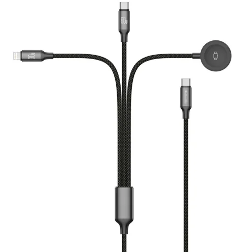 JELLICO kábel B25 3 az 1-ben (Apple Watch) 3.1A 1.2M Fekete - 4