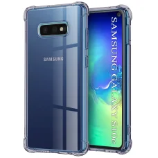  Techsuit - Ütésálló Átlátszó Szilikon - Samsung Galaxy S10e - Füstfekete tok