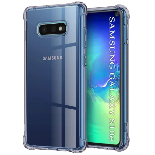  Techsuit - Ütésálló Átlátszó Szilikon - Samsung Galaxy S10e - Füstfekete tok - 1