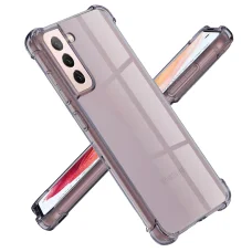  Techsuit - Ütésálló Átlátszó Szilikon - Samsung Galaxy S21 5G - Füst Fekete tok