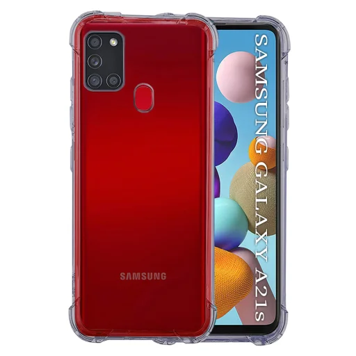  Techsuit - Ütésálló Átlátszó Szilikon - Samsung Galaxy A21s - Füst Fekete tok - 1